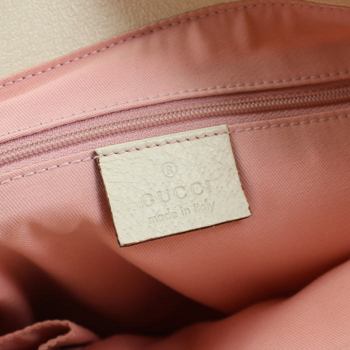 Borsa in tessuto monogram rosa e pelle bianca - Detail D5