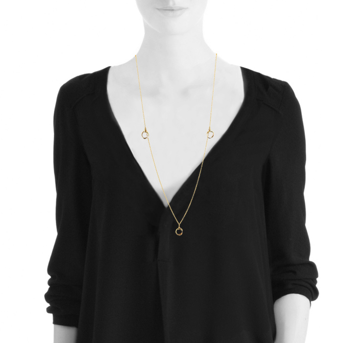 Cartier Trinity Long necklace in yellow gold, pink gold and white gold - Detail D1