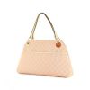 Handbag in pink monogram canvas and beige leather - 00pp thumbnail