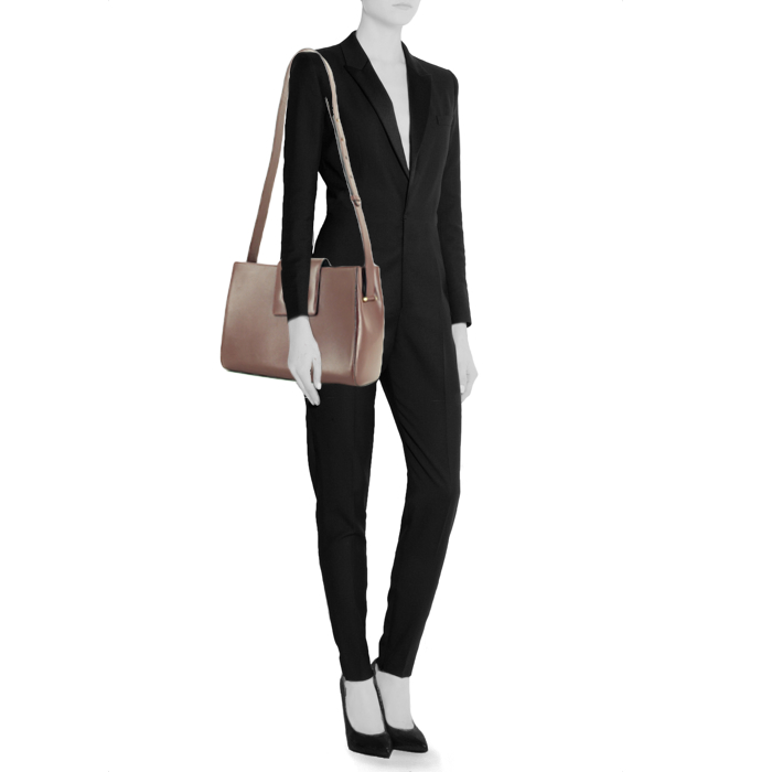 Bolso en cuero color burdeos - Detail D1