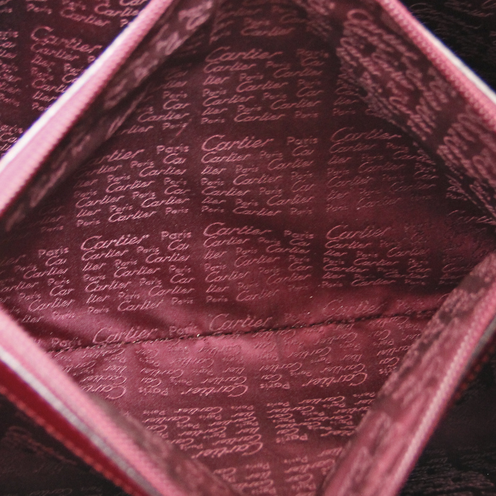 Cartier sac Must de Cartier en cuir bordeaux - Detail D4