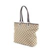 Gucci shopping bag in beige monogram canvas and brown leather - 00pp thumbnail
