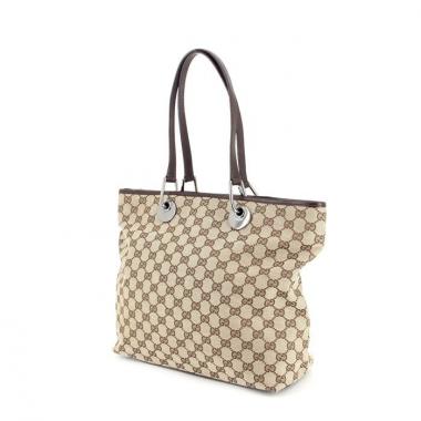 Gucci cabas en toile monogram beige et cuir marron