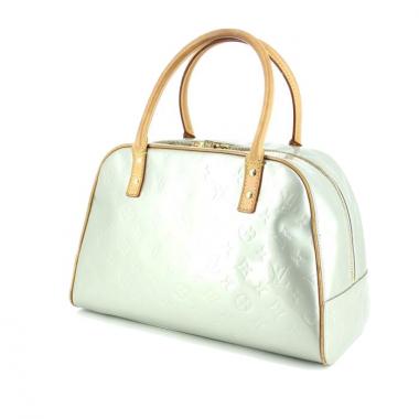 Louis Vuitton Tompkins Square en cuir vernis monogram bleu et cuir naturel