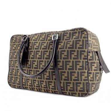 Fendi sac de voyage en toile monogram et cuir marron