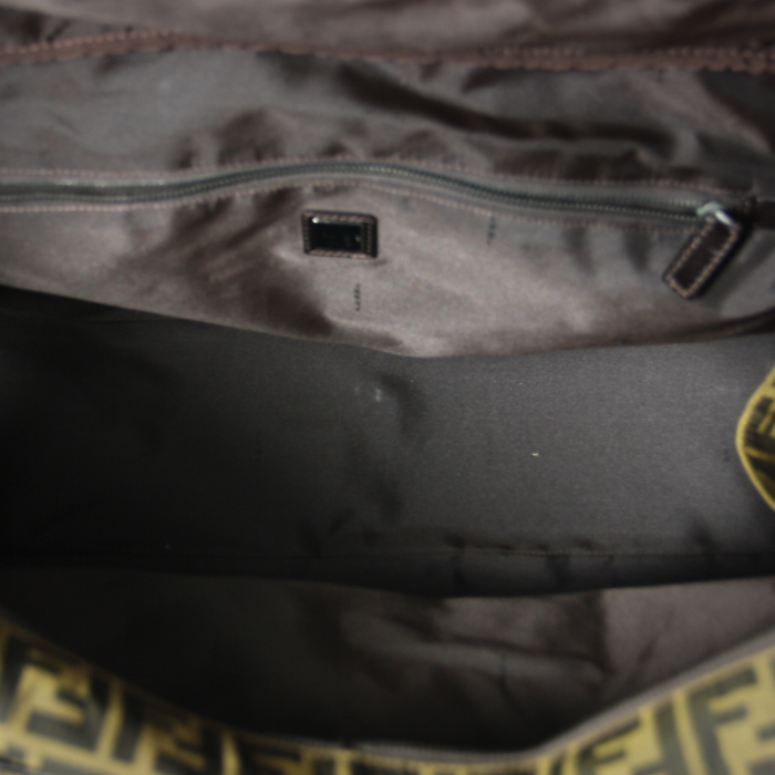 Fendi sac de voyage en toile monogram et cuir marron - Detail D2