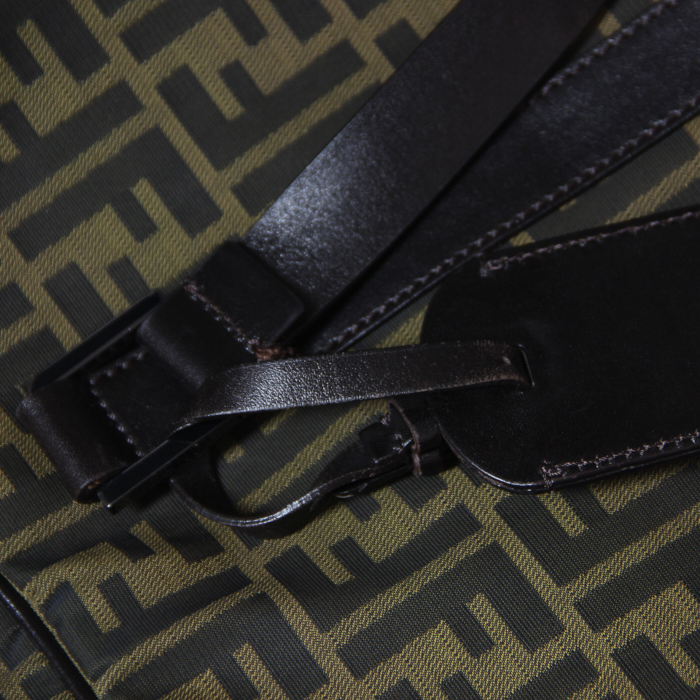 Fendi sac de voyage en toile monogram et cuir marron - Detail D5