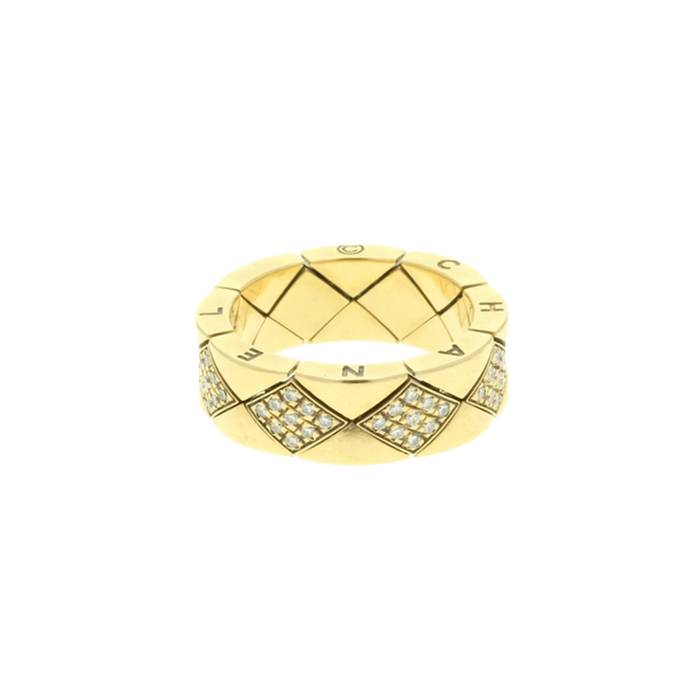 Bague chanel matelassée or jaune hot sale