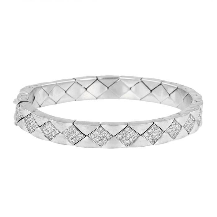 Chanel Camellia Sapphire Diamond White Gold Bracelet For Sale at 1stDibs