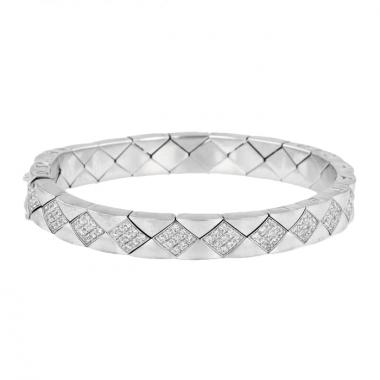 Chanel brazalete "Matelassé" en oro blanco y diamantes