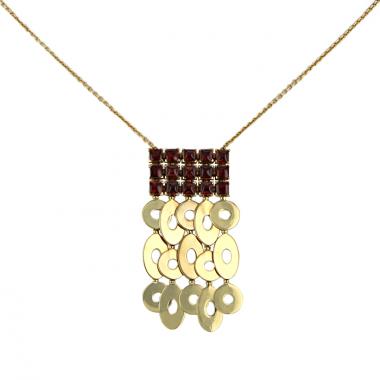 Bulgari necklace Lucea in yellow gold and garnets