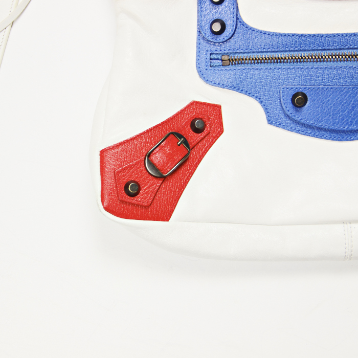 Balenciaga City en cuero azul, rojo y amarillo - Detail D4