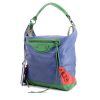 Classic Day shoulder bag in blue, green, red and grey leather - 00pp thumbnail