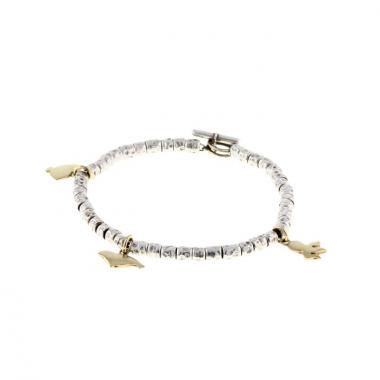 Pomellato Dodo bracelet en argent à breloques en or jaune 