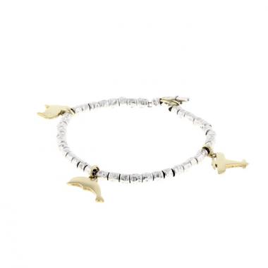 Brazalete con colgantes de oro amarillo