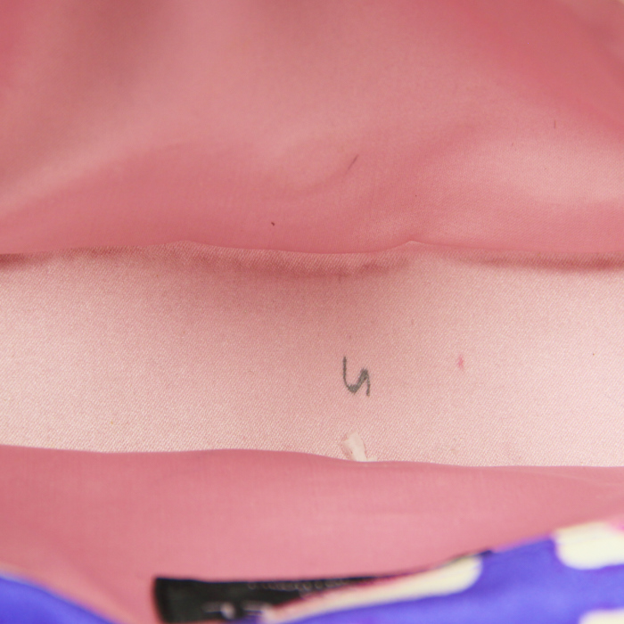 Bolso de mano Timeless en lona estampada con diseños rosa y violeta - Detail D4