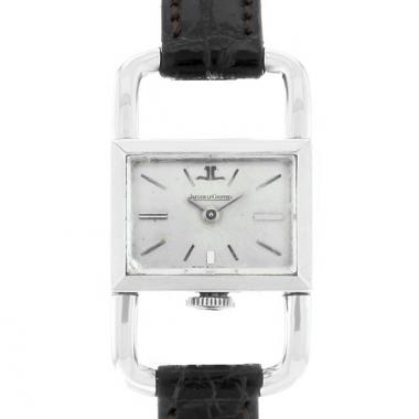 Montre Jaeger LeCoultre pour Hermes Etrier en acier cadran argent Vers 1970