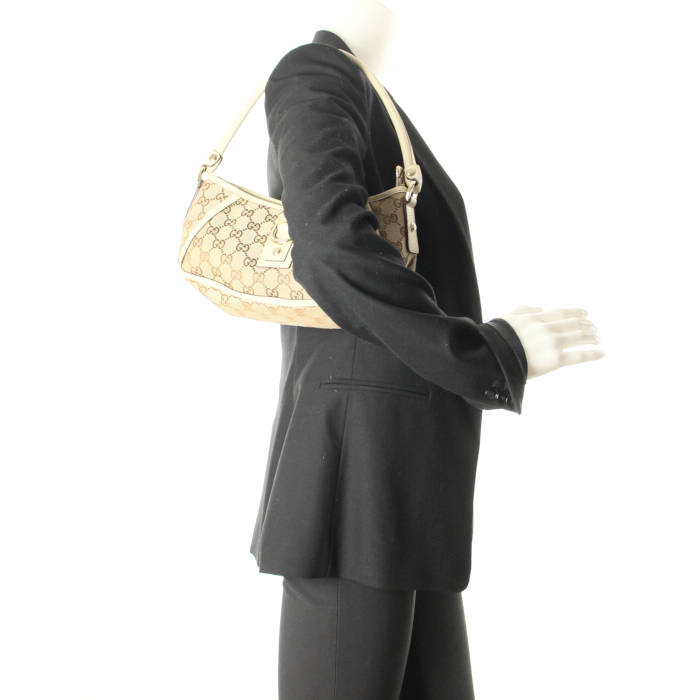 Gucci en toile monogram et cuir blanc cassé - Detail D1