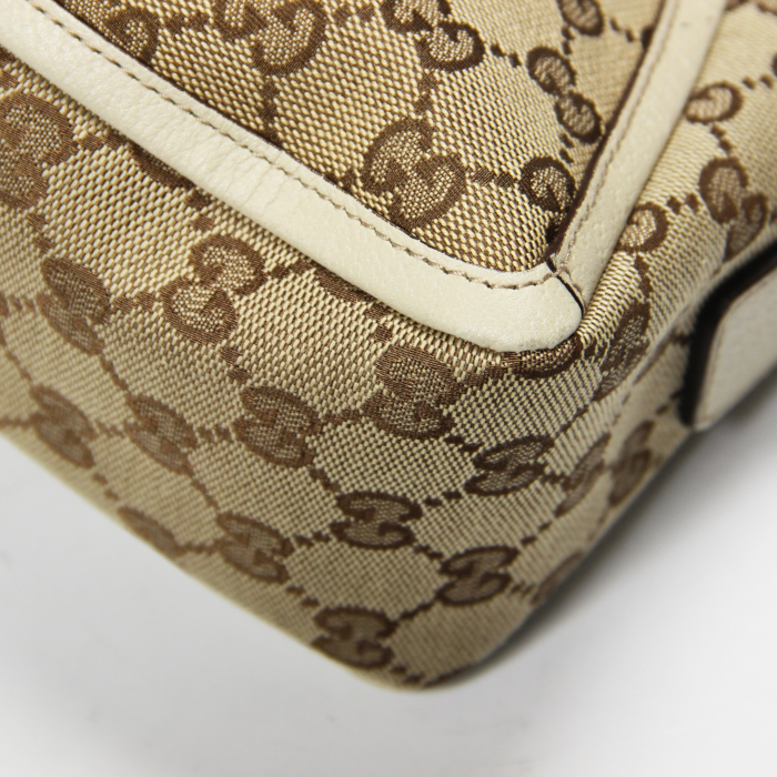 Gucci in monogram canvas and brown leather - Detail D3