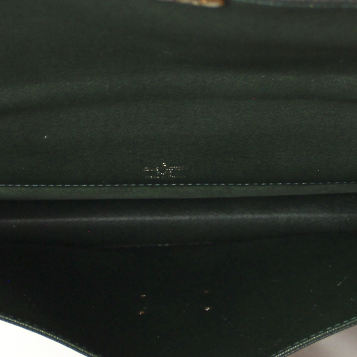 Robusto briefcase in green taiga leather - Detail D4