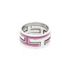 Hermès ring Move in silver and pink enamel - 00pp thumbnail