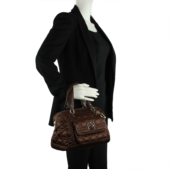 Bag in canned canvas and brown leather - Detail D1