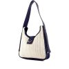 Handbag in beige linen canvas and blue togo leather - 00pp thumbnail