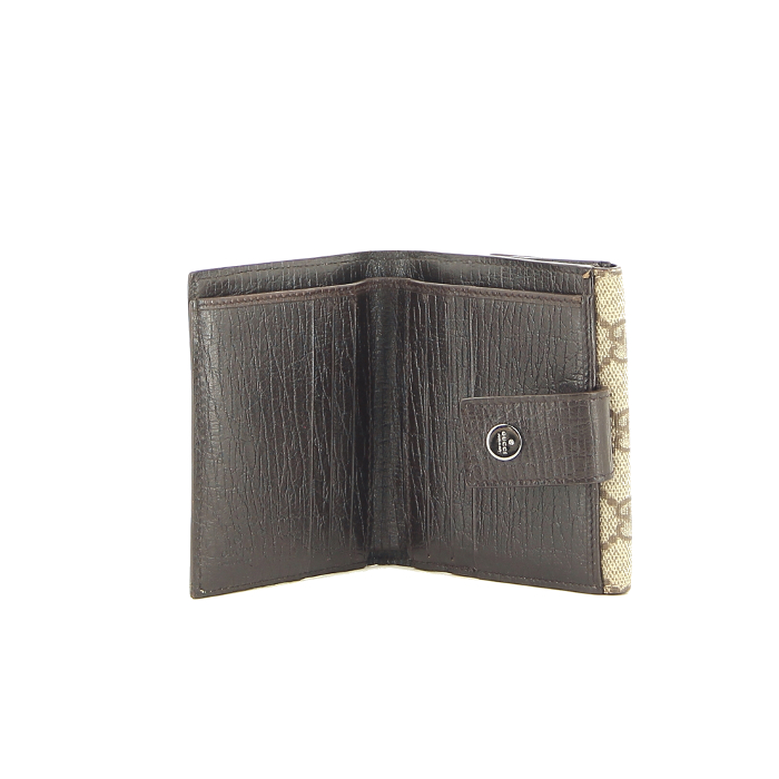 Gucci portefeuille en toile monogram et cuir marron - Detail D1