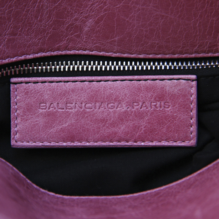 Sac à main Balenciaga en cuir rose-bonbon - Detail D3