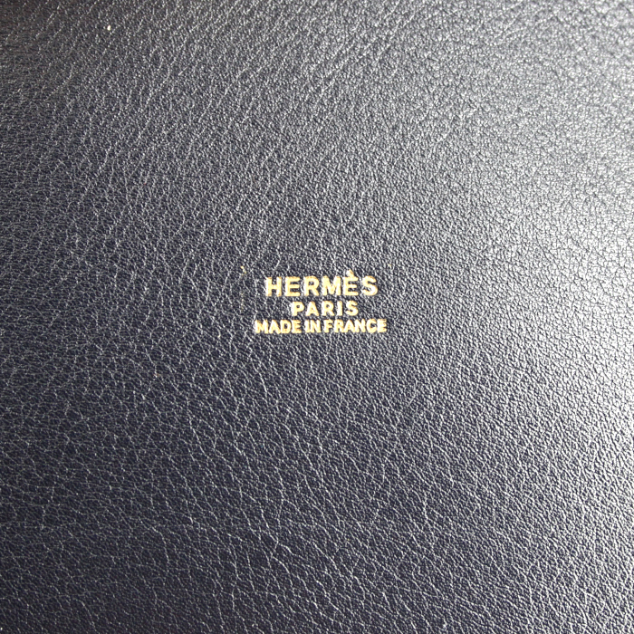 Sac cabas Hermes Market en cuir bleu-marine - Detail D3