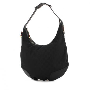 Sac à main Gucci Princy en toile monogram et cuir noir
