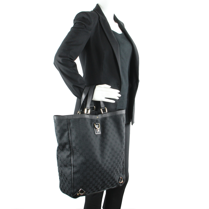 Gucci in monogram black canvas and leather - Detail D1