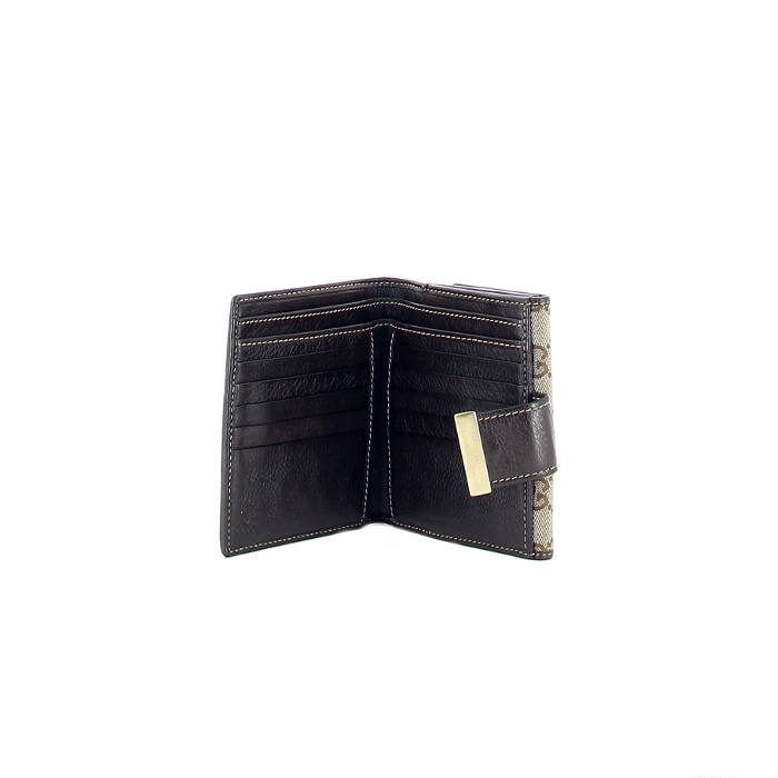 Gucci portefeuille en toile monogram et cuir marron - Detail D1