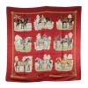 Foulard Hermès in seta rossa con motivo equestre - 00pp thumbnail