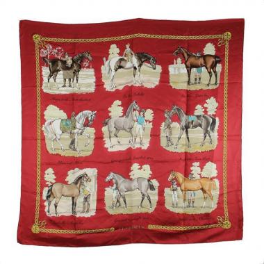 Hermès scarf in red silk
