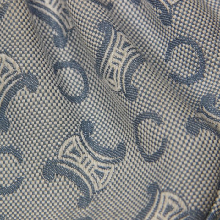 Bolso de mano Celine en lona Monogram azul y cuero blanco - Detail D5