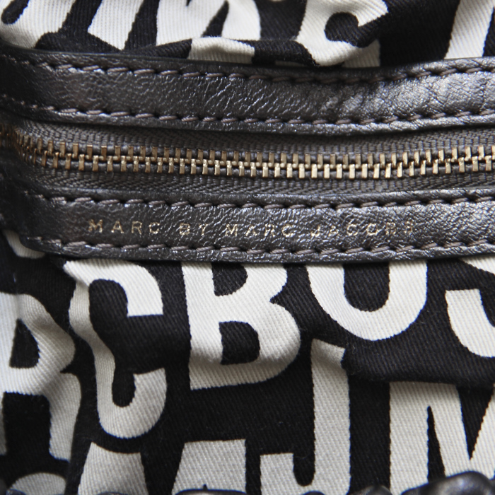 Borsa Marc Jacobs in pelle monogram grigio metallizzato - Detail D3