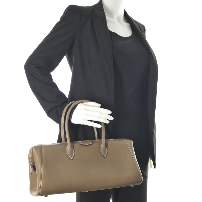 Hermes Paris-Bombay in etoupe leather - Detail D1