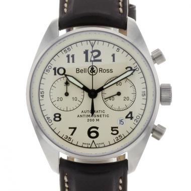 Montre Bell 
Ross Vintage 126 en acier cadran sable Vers 2013