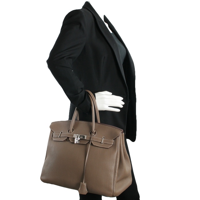 Hermès Birkin 35 in etoupe leather - Detail D1