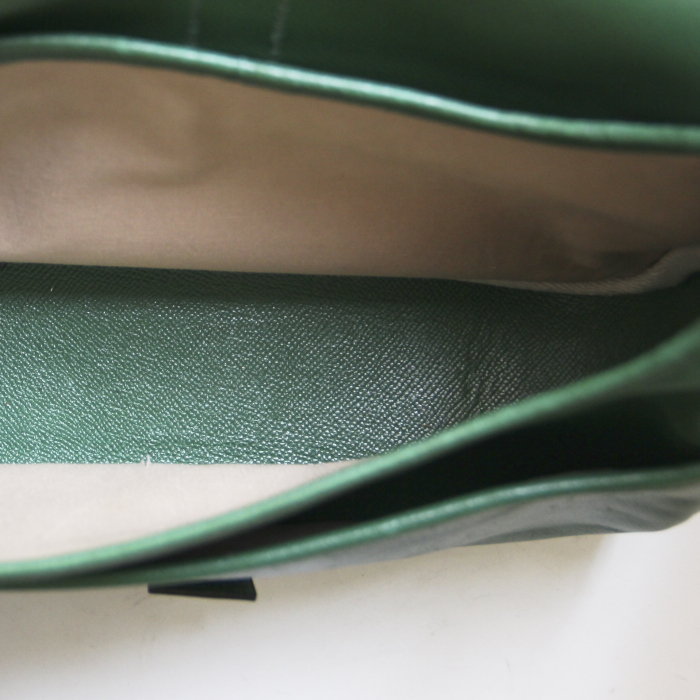 Bisaccia Hermes Nouméa in pelle verde - Detail D2