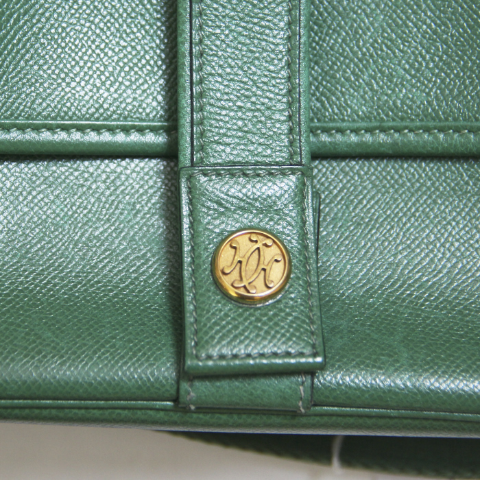 Bisaccia Hermes Nouméa in pelle verde - Detail D4