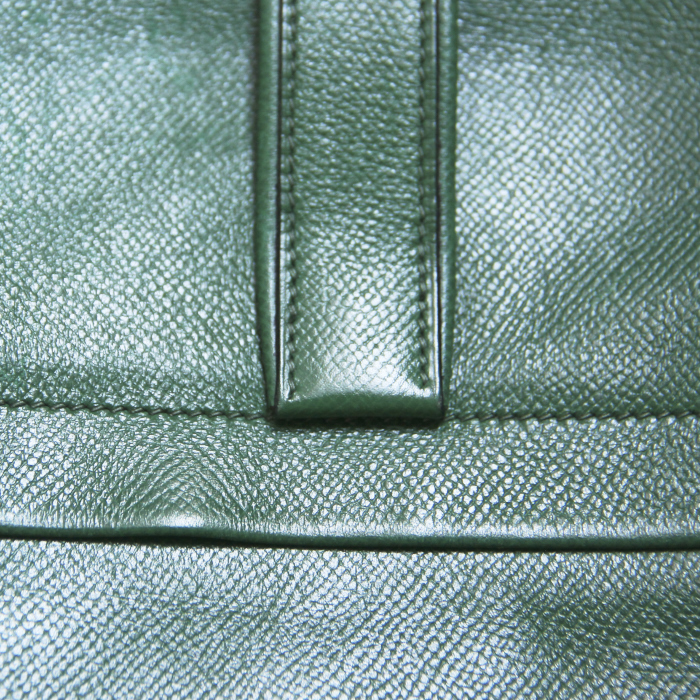 Bisaccia Hermes Nouméa in pelle verde - Detail D5