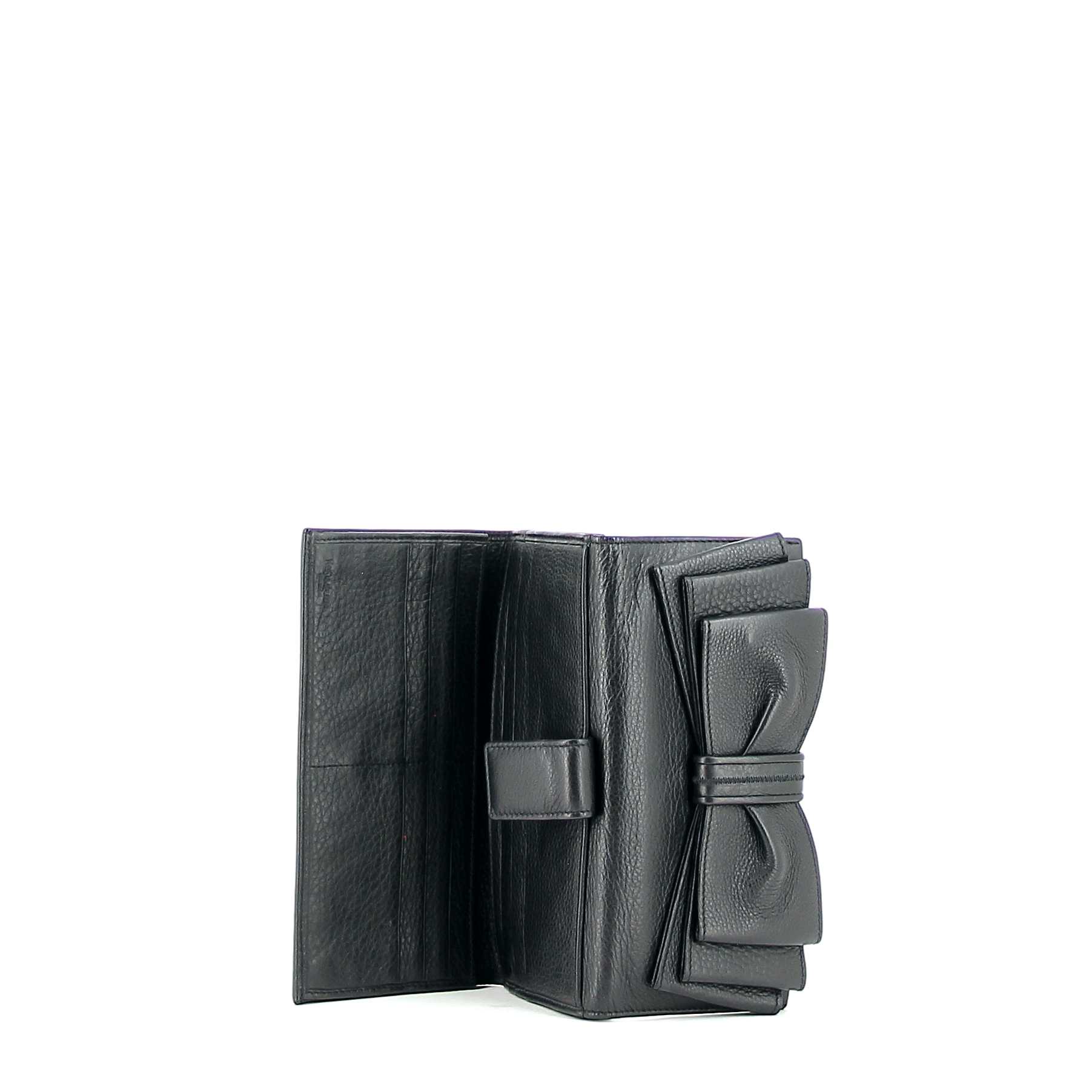 Yves Saint Laurent Portefeuille en cuir noir - Detail D1