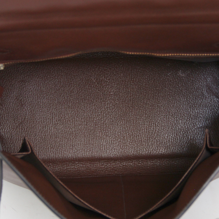 Borsa Kelly 32 cm in pelle Courchevel marrone - Detail D3