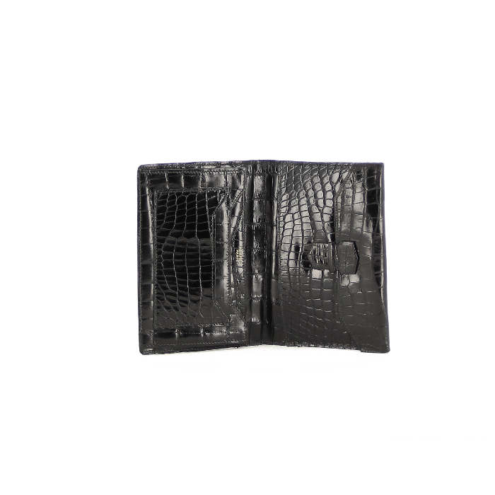 Hermes wallet in black crocodile  - Detail D1