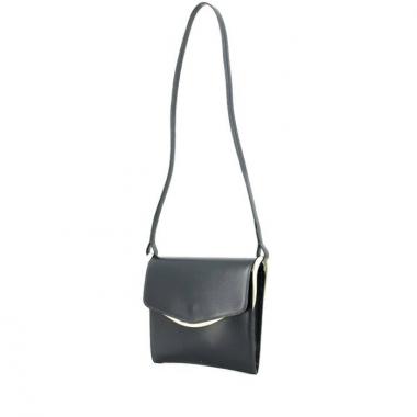 Borsa Hermès Vintage a tracolla in pelle box blu marino e bianca