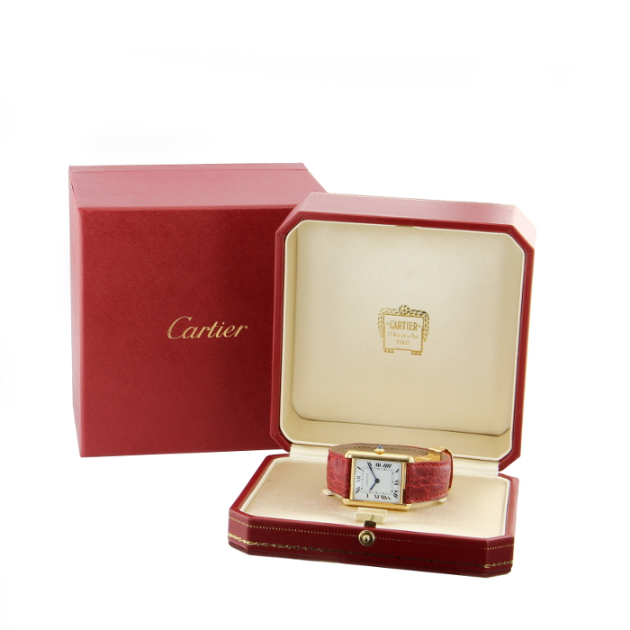 Reloj Cartier Tank Louis Cartier de oro amarillo - Detail D1