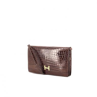 Hermès Annie en crocodile marron 