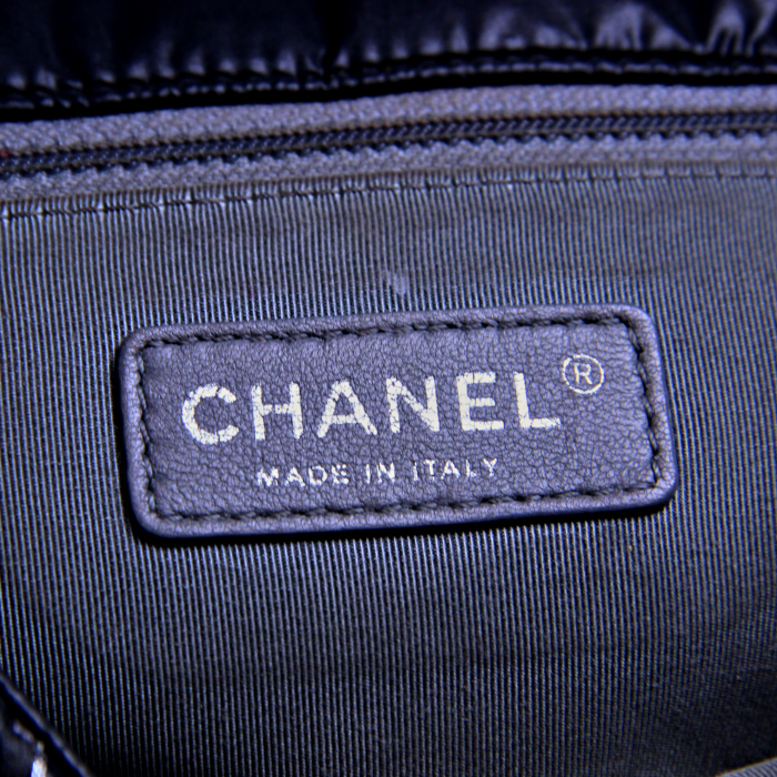 Chanel Timeless en toile matelassé grise - Detail D3